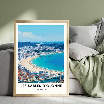 Affiche Les Sables-d'Olonne | Affiche de voyage Les Sables-d'Olonne, France - La plage