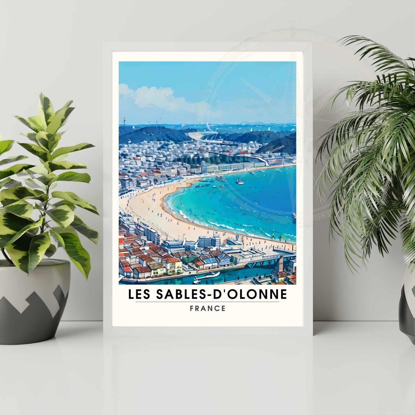 Affiche Les Sables-d'Olonne | Affiche de voyage Les Sables-d'Olonne, France - La plage