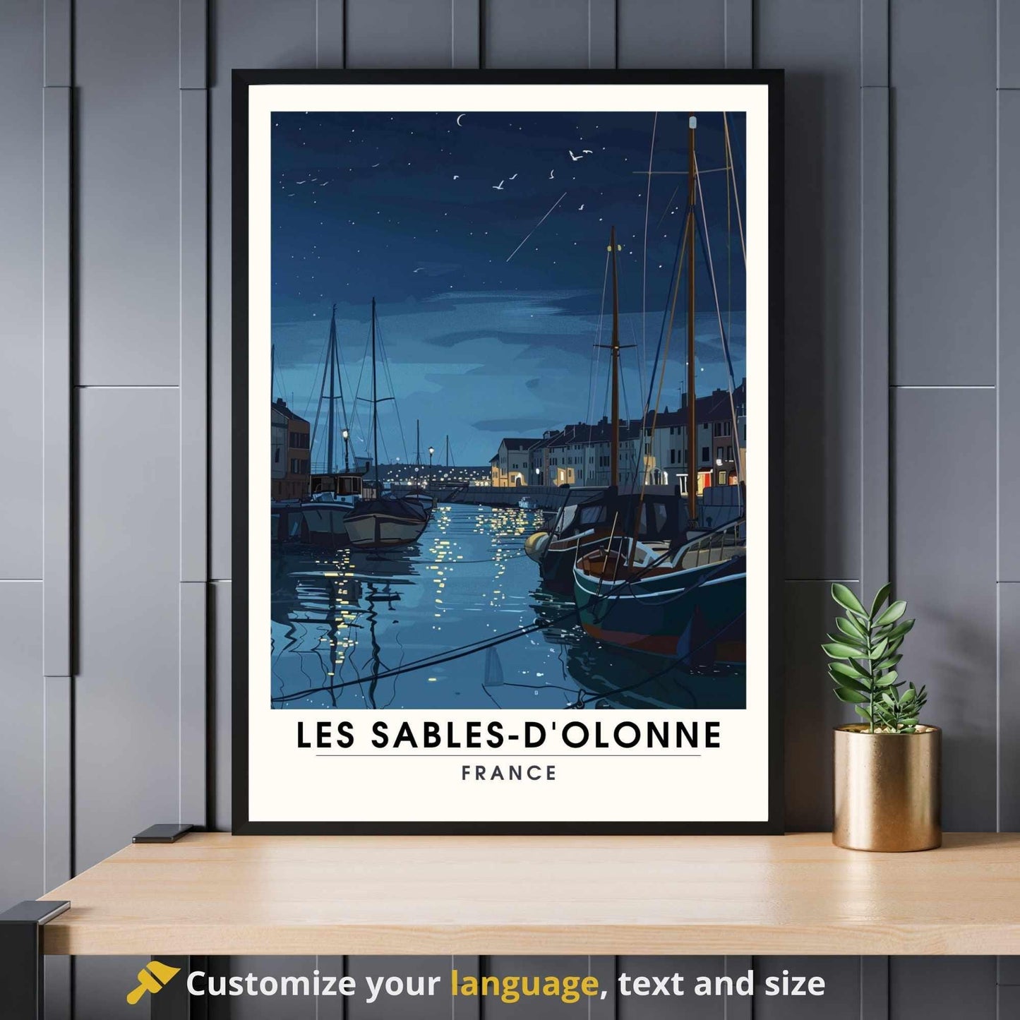 Affiche Les Sables-d'Olonne | Affiche de voyage Les Sables-d'Olonne, France - La nuit