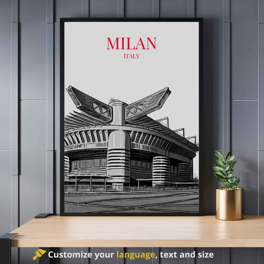 Affiche Milan, Italie | Affiche stade de San Siro | Impression Milan