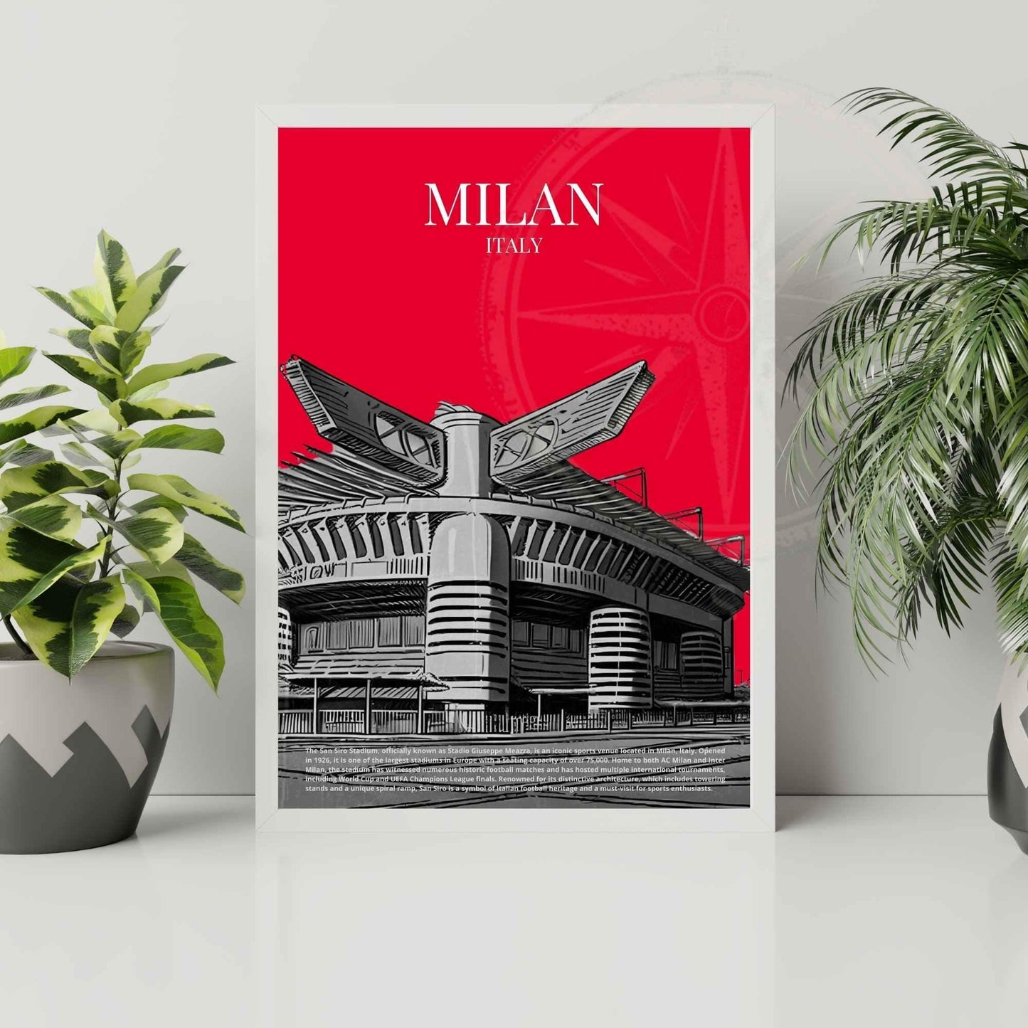 Affiche Milan, Italie | Affiche stade de San Siro | Impression de voyage Milan