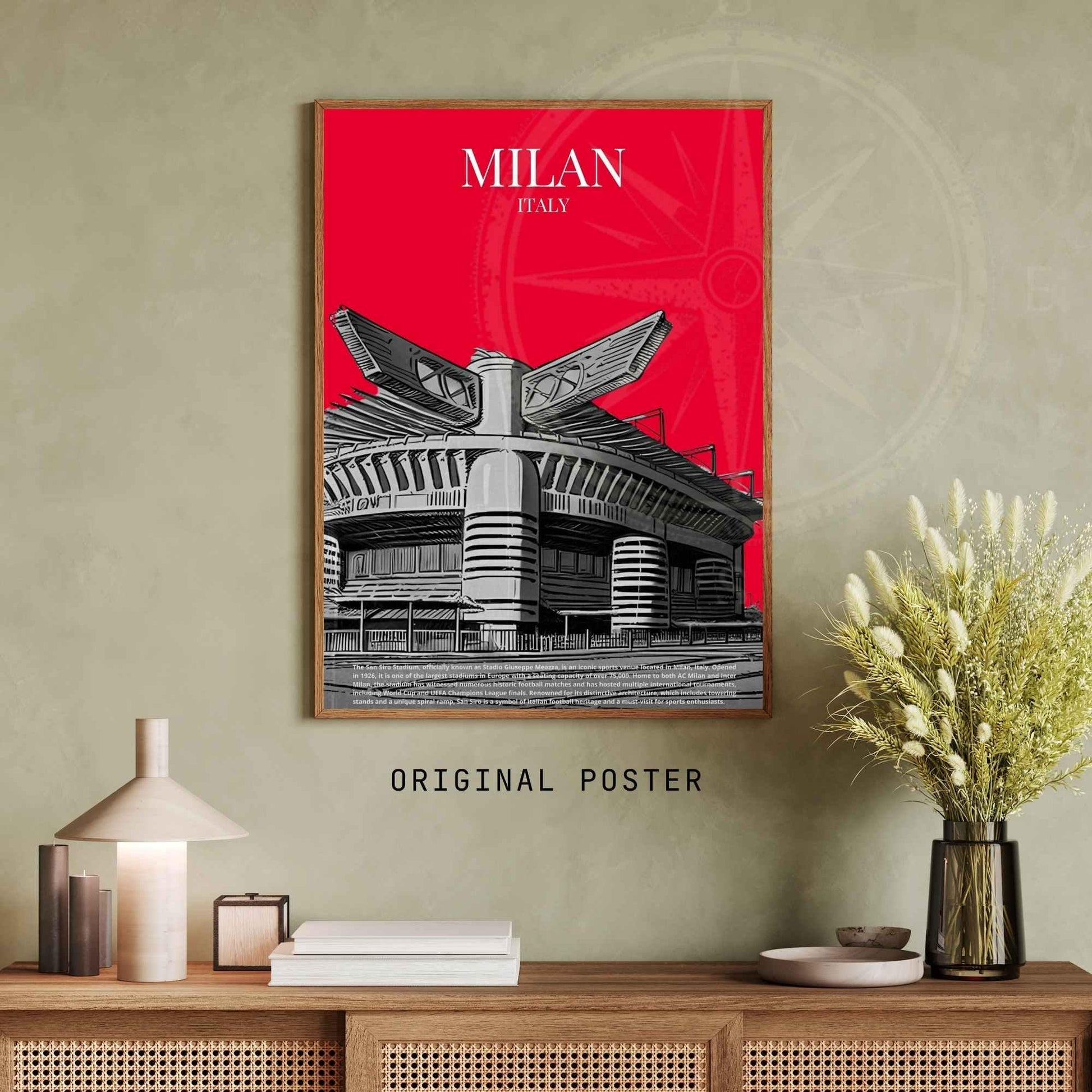 Affiche Milan, Italie | Affiche stade de San Siro | Impression de voyage Milan