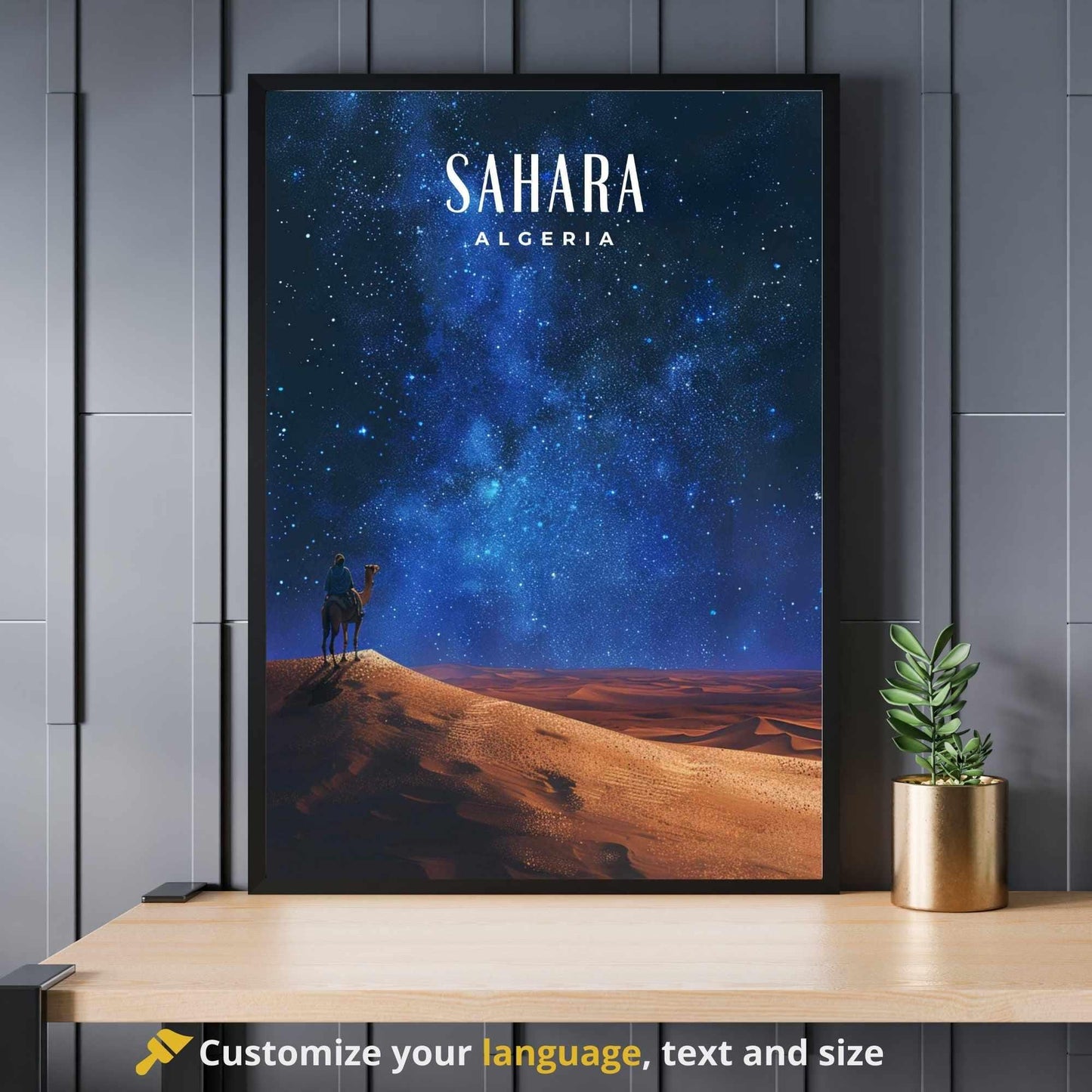 Affiche Sahara, Algérie | Affiche de voyage Algérie - une nuit dans le désert Algérien