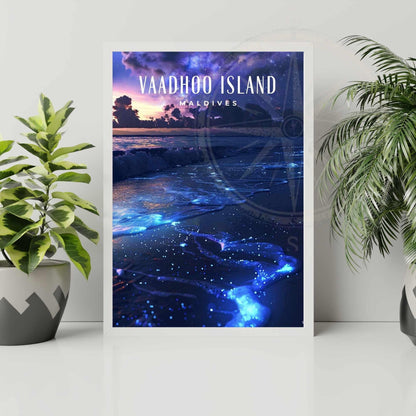 Affiche Île de Vaadhoo | Affiche de voyage Les Maldives | Impression Île de Vaadhoo