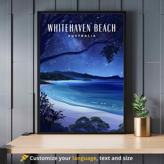 Affiche Whitehaven Beach, Australie | Impression Whitehaven beach la nuit