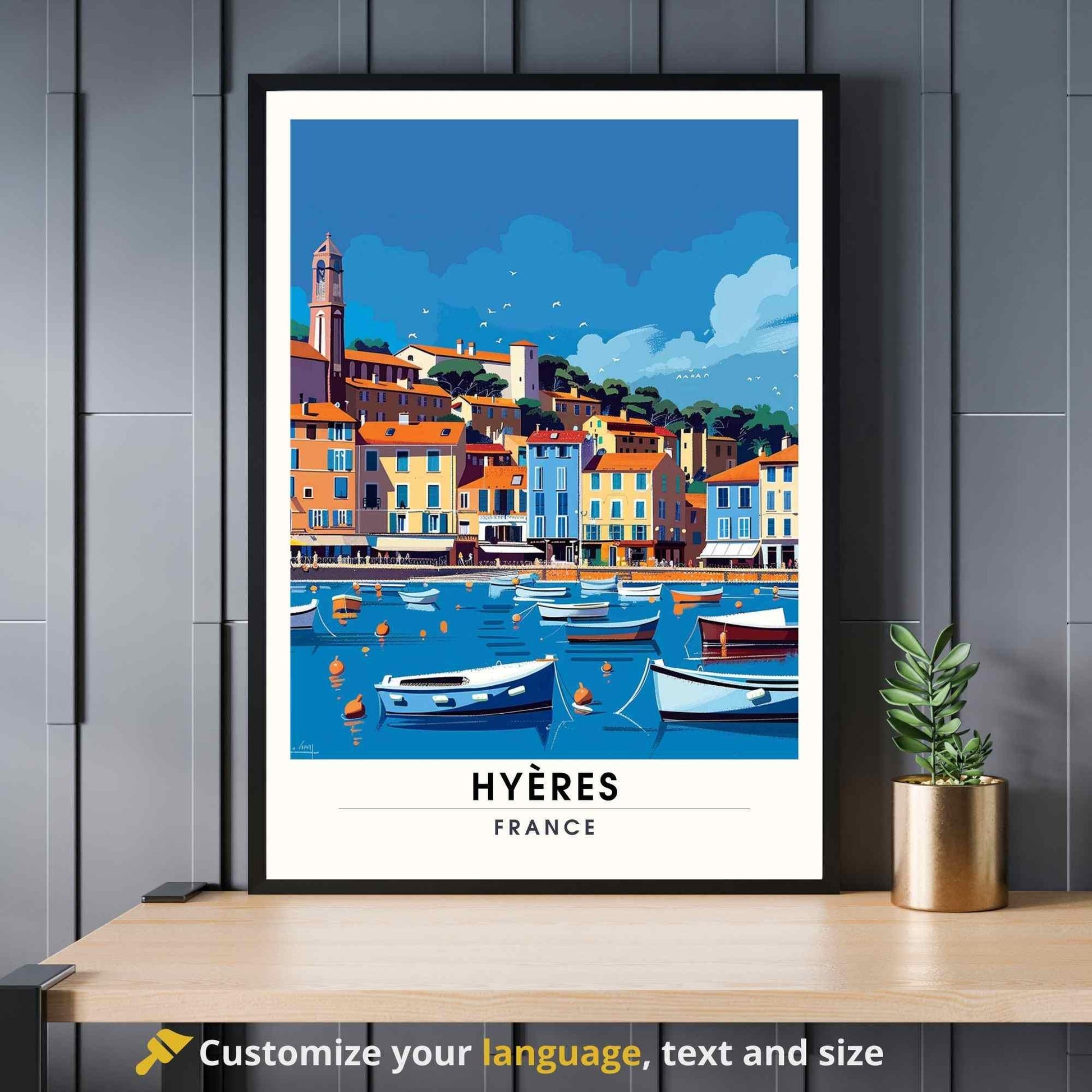 Affiche Hyères, France - Impression de voyage Hyères - Port de Hyères