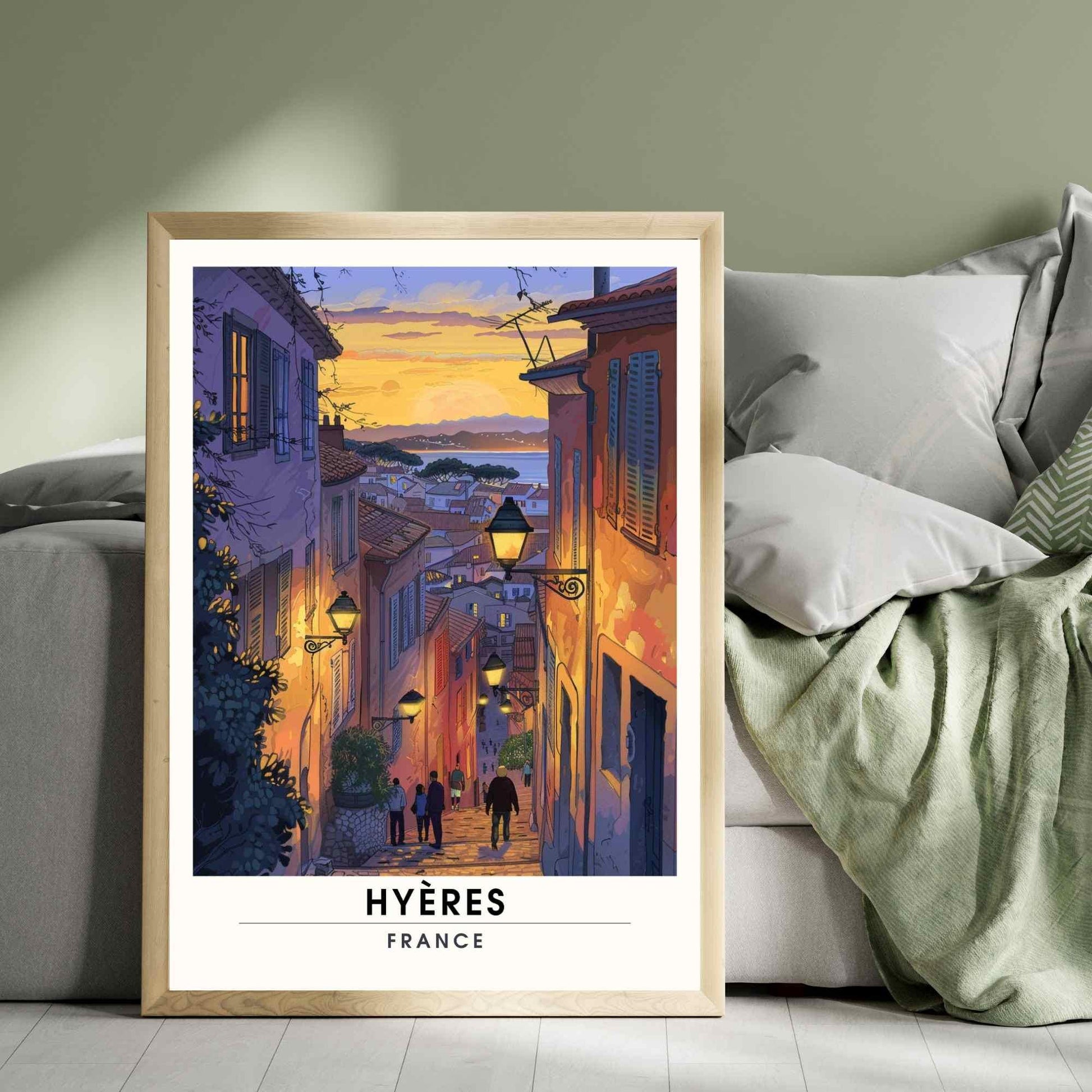 Affiche Hyères, France - Voyage nocturne dans les de Hyères