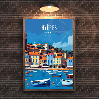 Affiche Hyères, France - Dans le port de Hyères