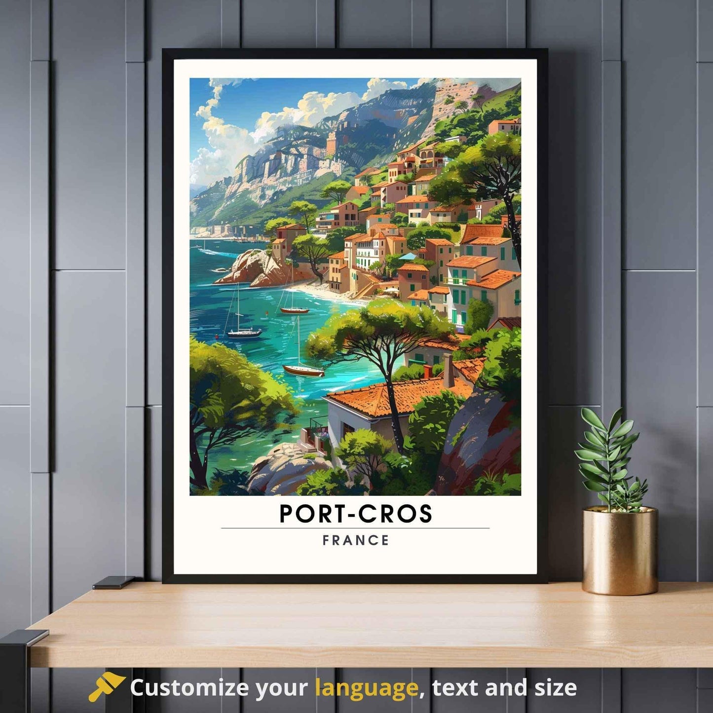 Affiche Port-Cros, France - Impression de voyage Port-Cros - Affiche vacances