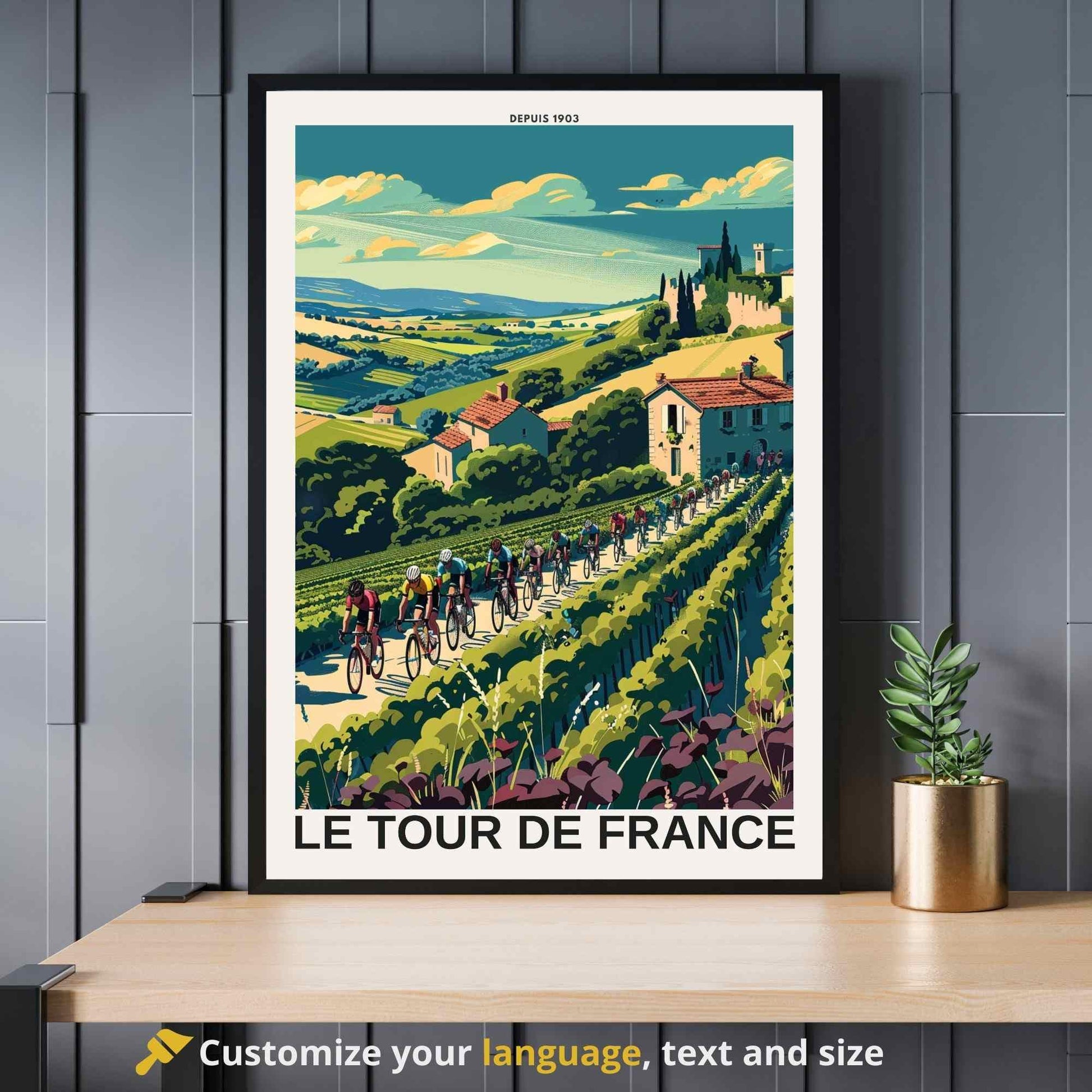 Impression Tour de France | Affiche Tour de France - Les vignes