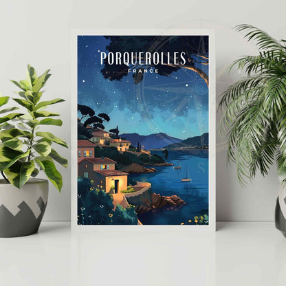 Affiche Île de Porquerolles, France - Impression de voyage Porquerolles la nuit