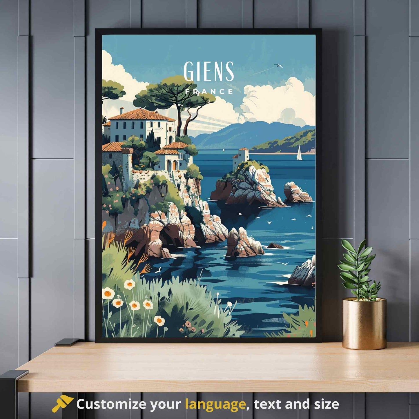 Affiche Presqu'île de Giens, France - Impression Giens, Cote d'Azur