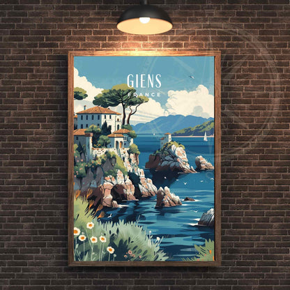 Affiche Presqu'île de Giens, France - Impression Giens, Cote d'Azur