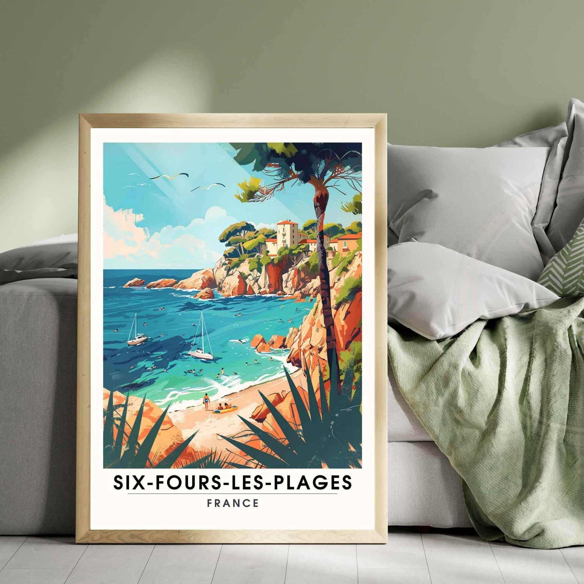 Affiche Six-Fours-les-Plages, France - Impression Six-Fours-les-Plages - Affiche été