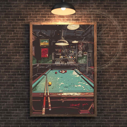 Affiche Billard - Affiche table de billard vintage