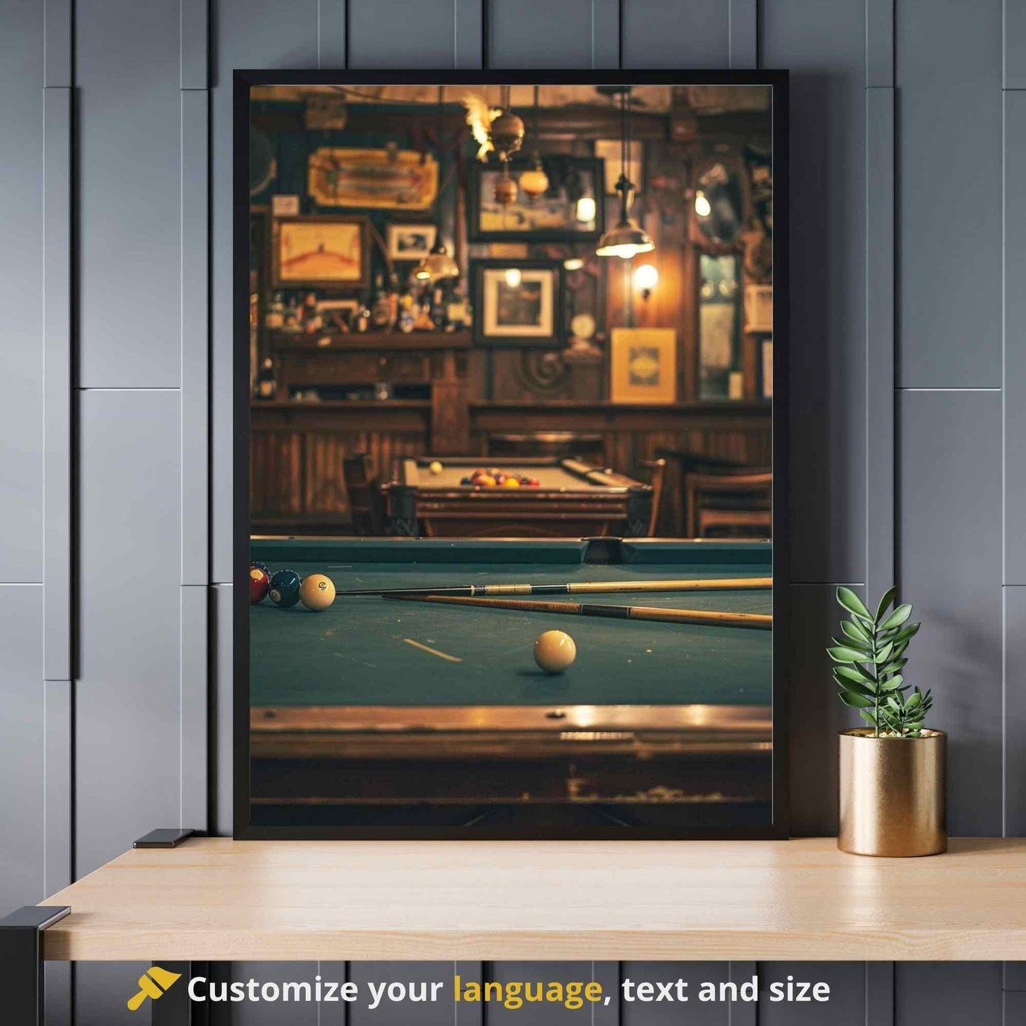 Affiche Billard - Affiche table de billard vintage - Affiche salle de jeux