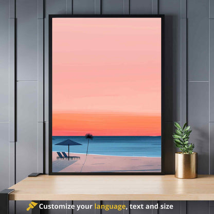 Affiche plage - Affiche Minimaliste plage - Affiche coucher de soleil