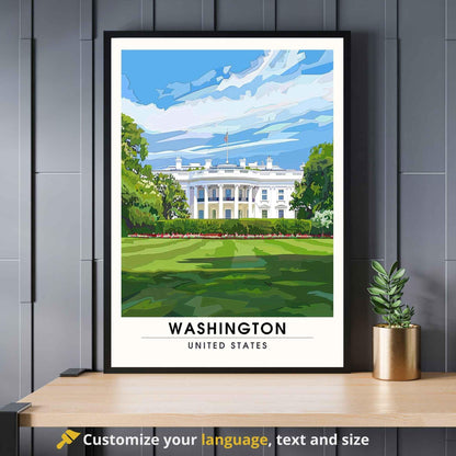 Affiche Washington | Impression Washington, USA - Maison Blanche