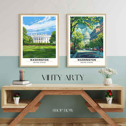 Affiche Washington | Impression Washington, USA - Maison Blanche