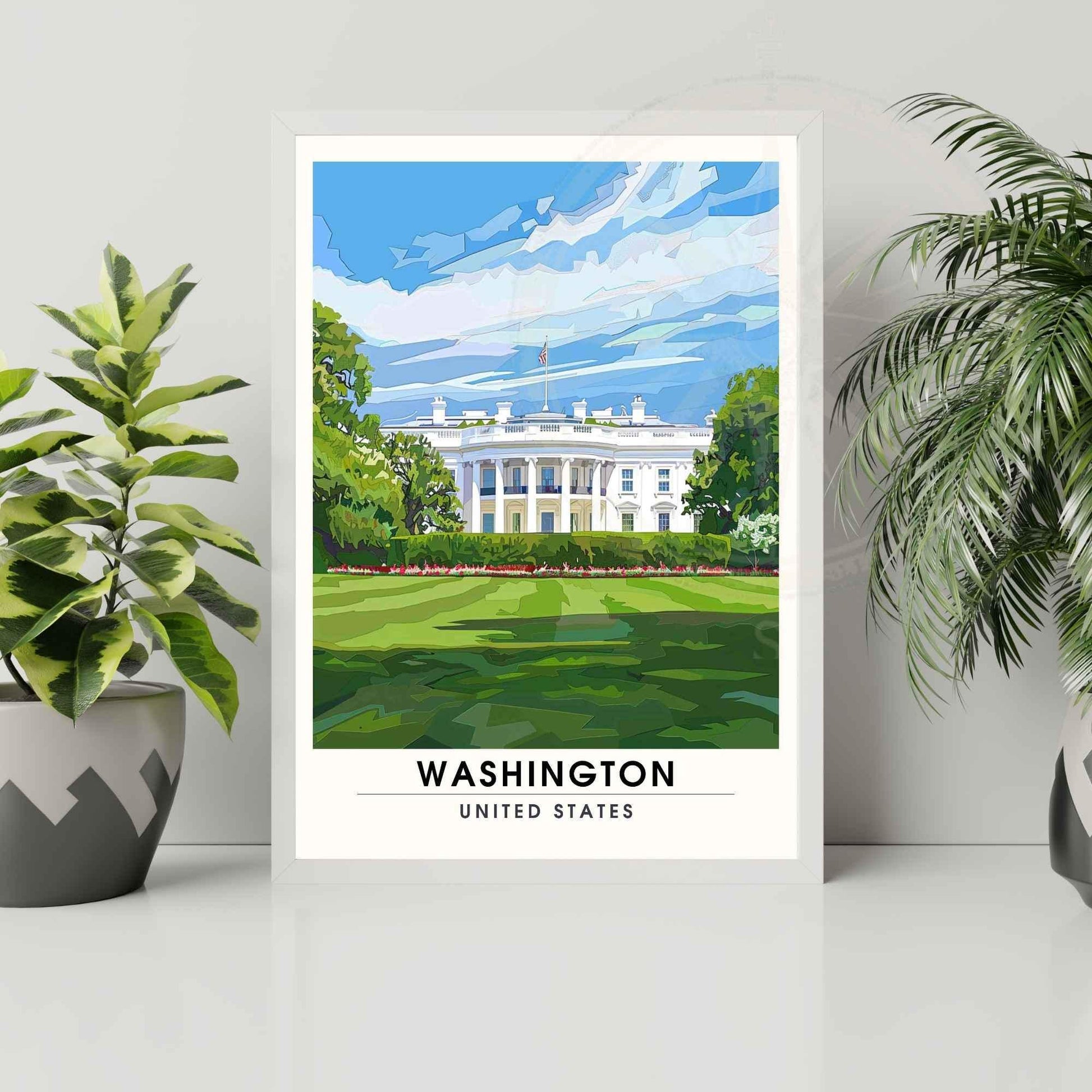 Affiche Washington | Impression Washington, USA - Maison Blanche