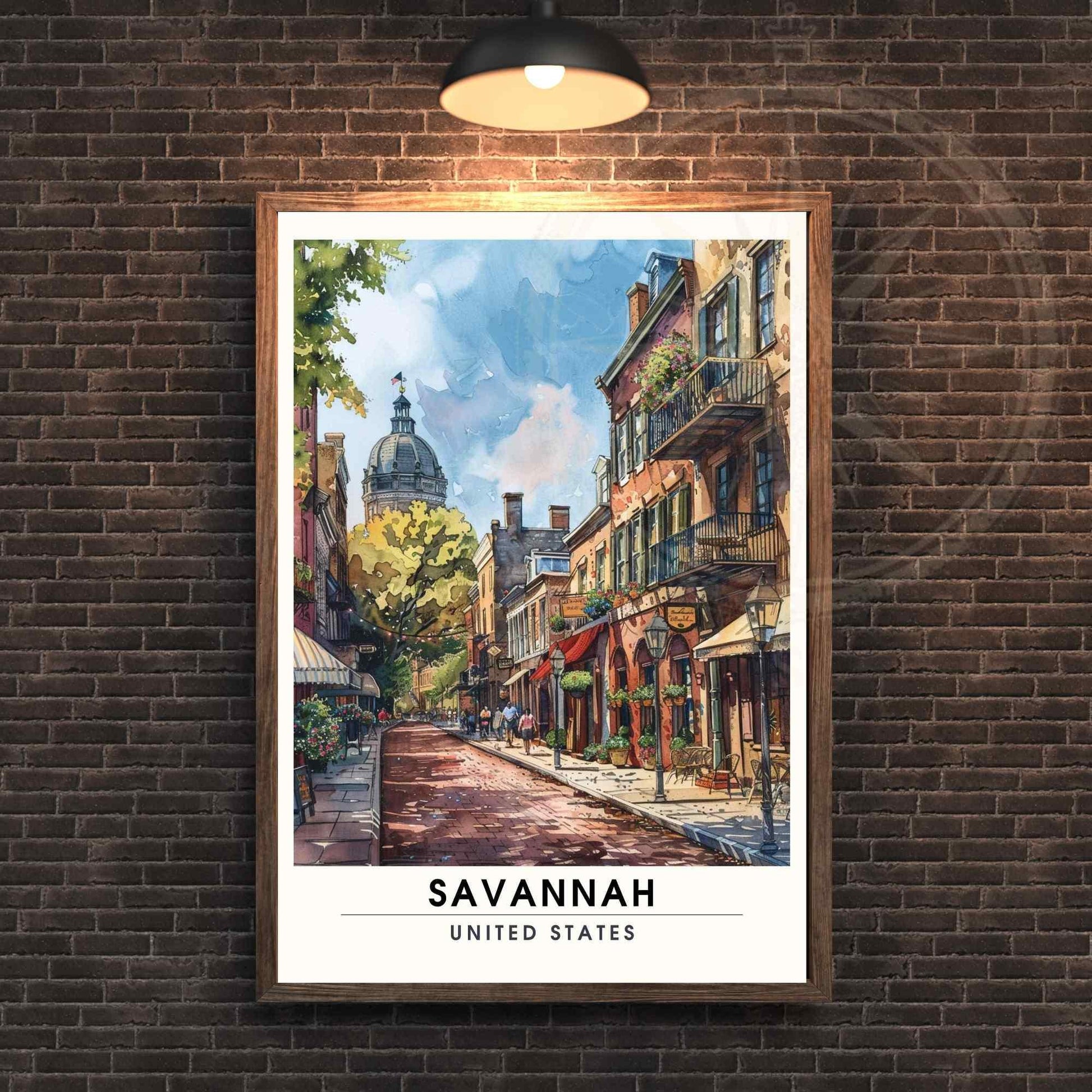 Affiche Savannah, Géorgie| Impression Savannah - Balade dans le Centre ville