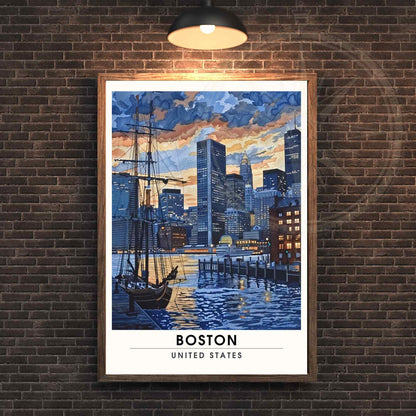 Affiche Boston, Massachusetts | Impression de voyage Boston