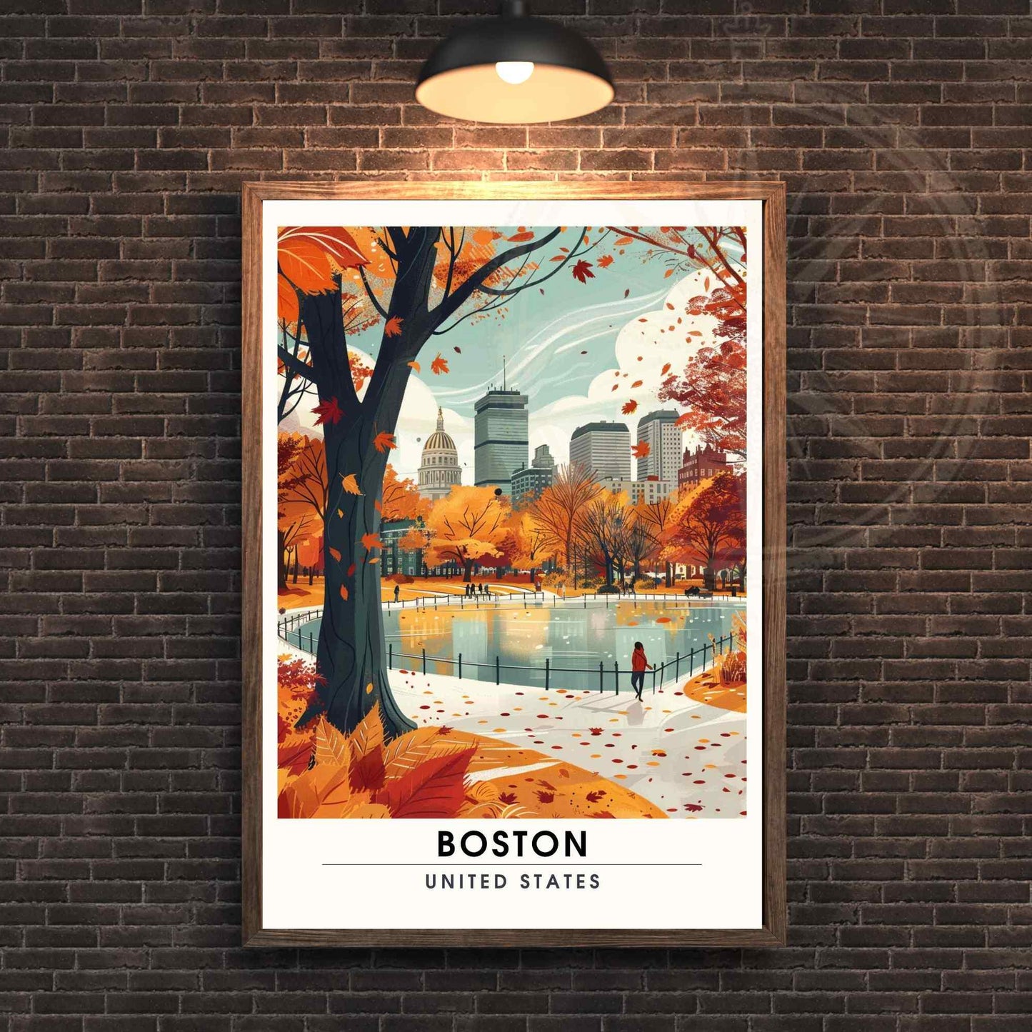 Affiche Boston, Massachusetts | Impression de voyage Boston - Boston Public Garden