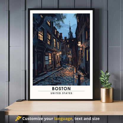 Affiche Boston, Massachusetts | Impression de voyage Boston - Ancienne ville