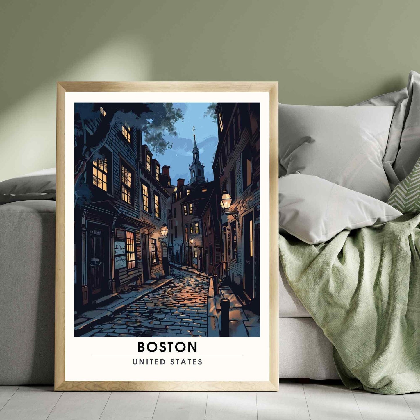 Affiche Boston, Massachusetts | Impression de voyage Boston - Ancienne ville