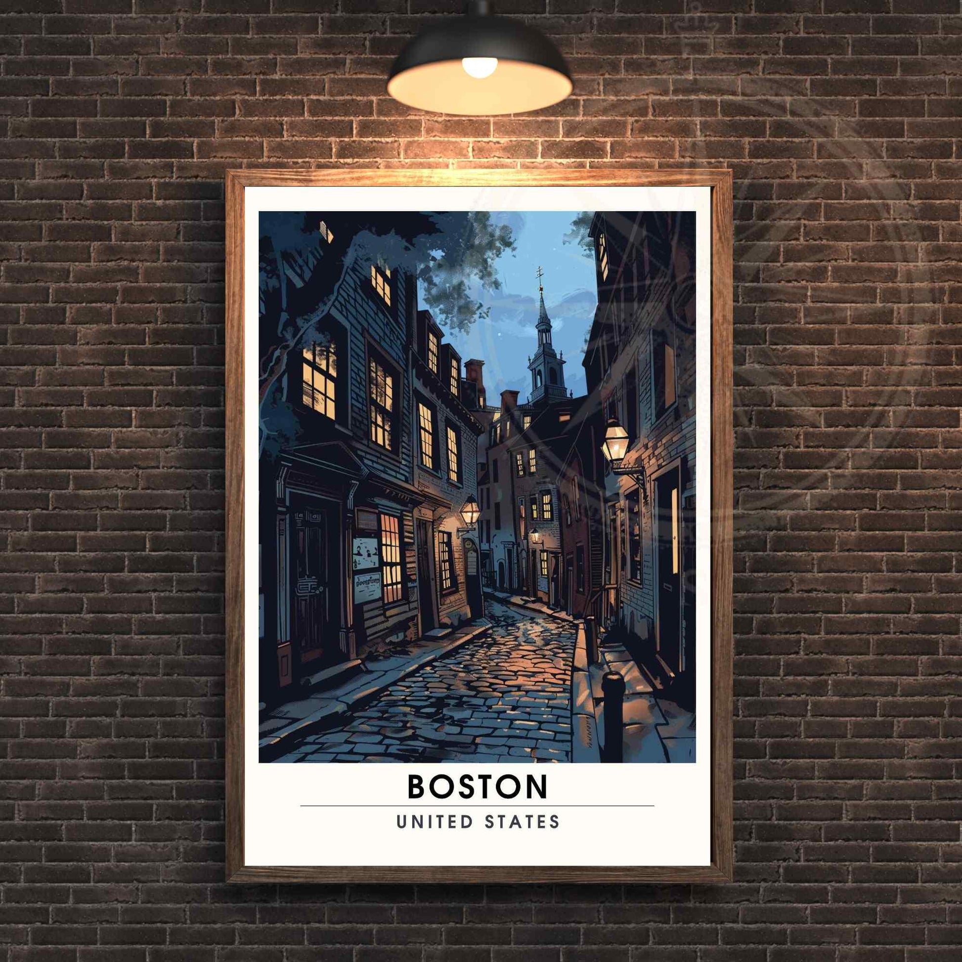 Affiche Boston, Massachusetts | Impression de voyage Boston - Ancienne ville