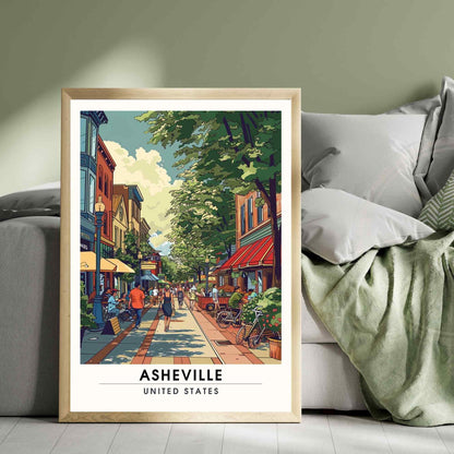 Affiche Asheville, Caroline du Nord | Impression de voyage Asheville