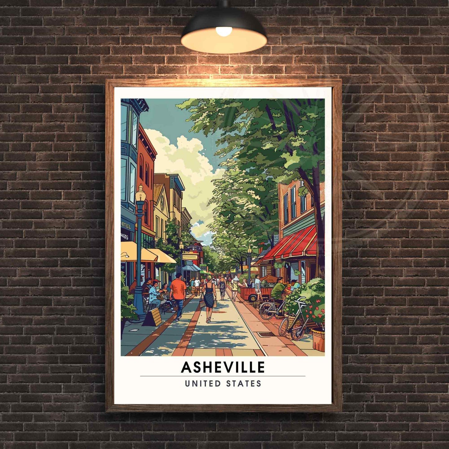 Affiche Asheville, Caroline du Nord | Impression de voyage Asheville