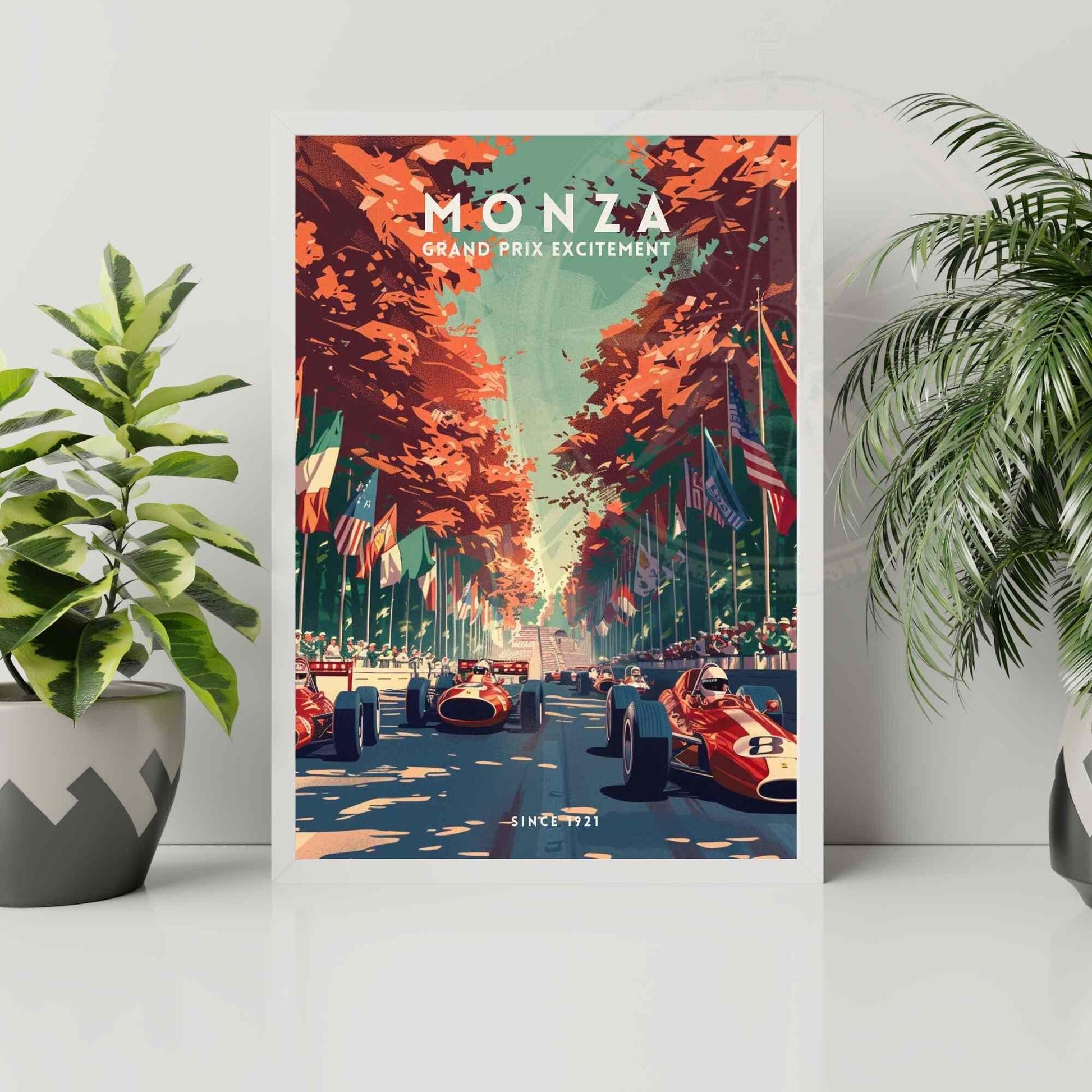 Impression Monza Grand prix | Impression voiture vintage | Affiche Monza, Italie