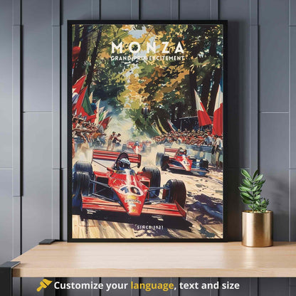 Impression Monza Grand prix | Affiche course automobile | Affiche Monza, Italie