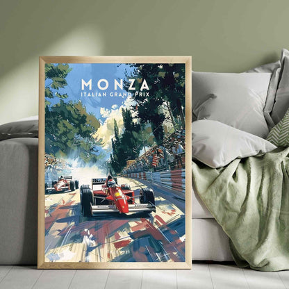 Impression Monza Grand prix | Impression vintage de course automobile | Affiche Monza, Italie