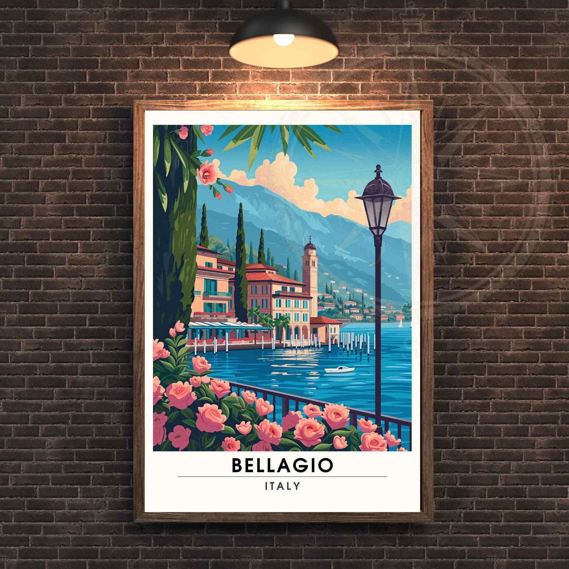 Affiche Bellagio | Impression de voyage Bellagio, italie | Affiche Lac de Côme