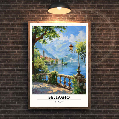 Affiche Bellagio | Impression de voyage Bellagio, Italie | Lac de Côme