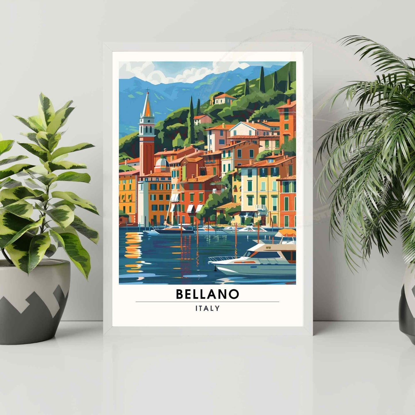 Affiche Bellano | Impression Bellano, italie | Affiche de voyage Lac de Côme