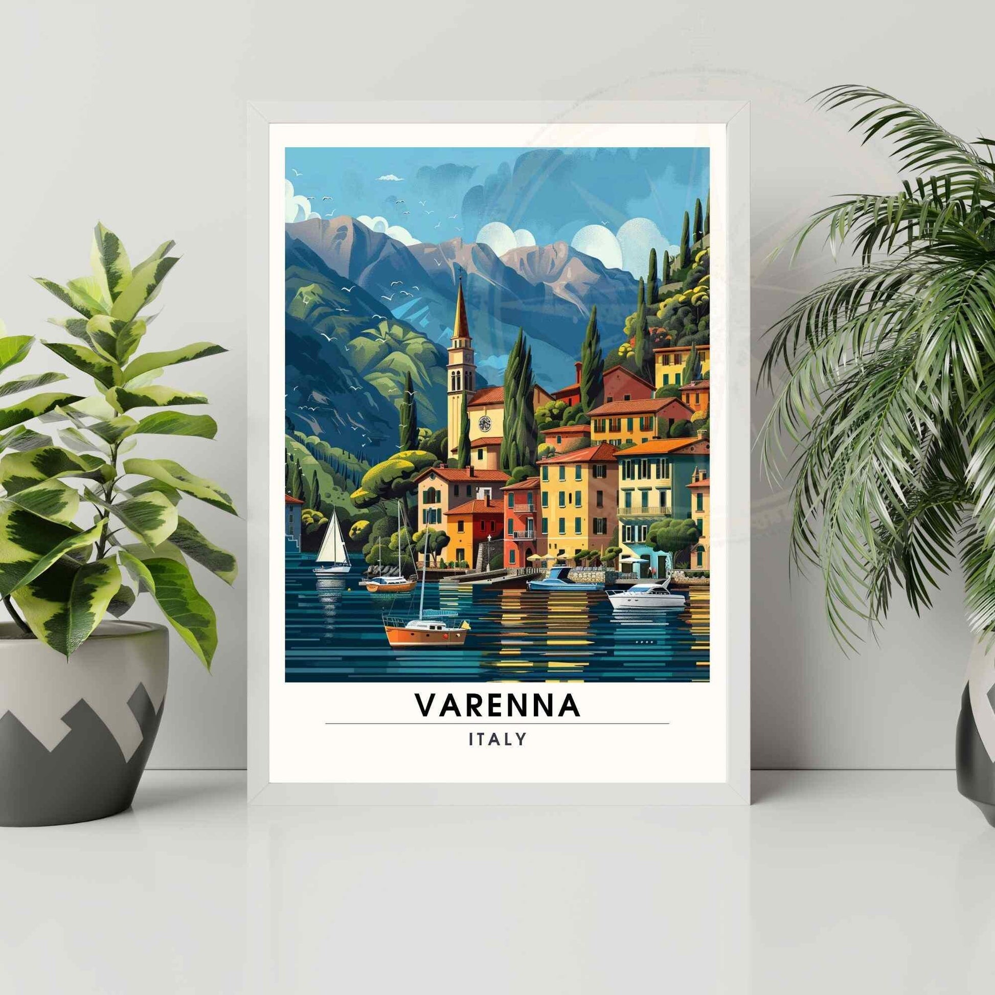 Affiche Varenna | Impression de voyage Varenna, Italie | Affiche Lac de Côme