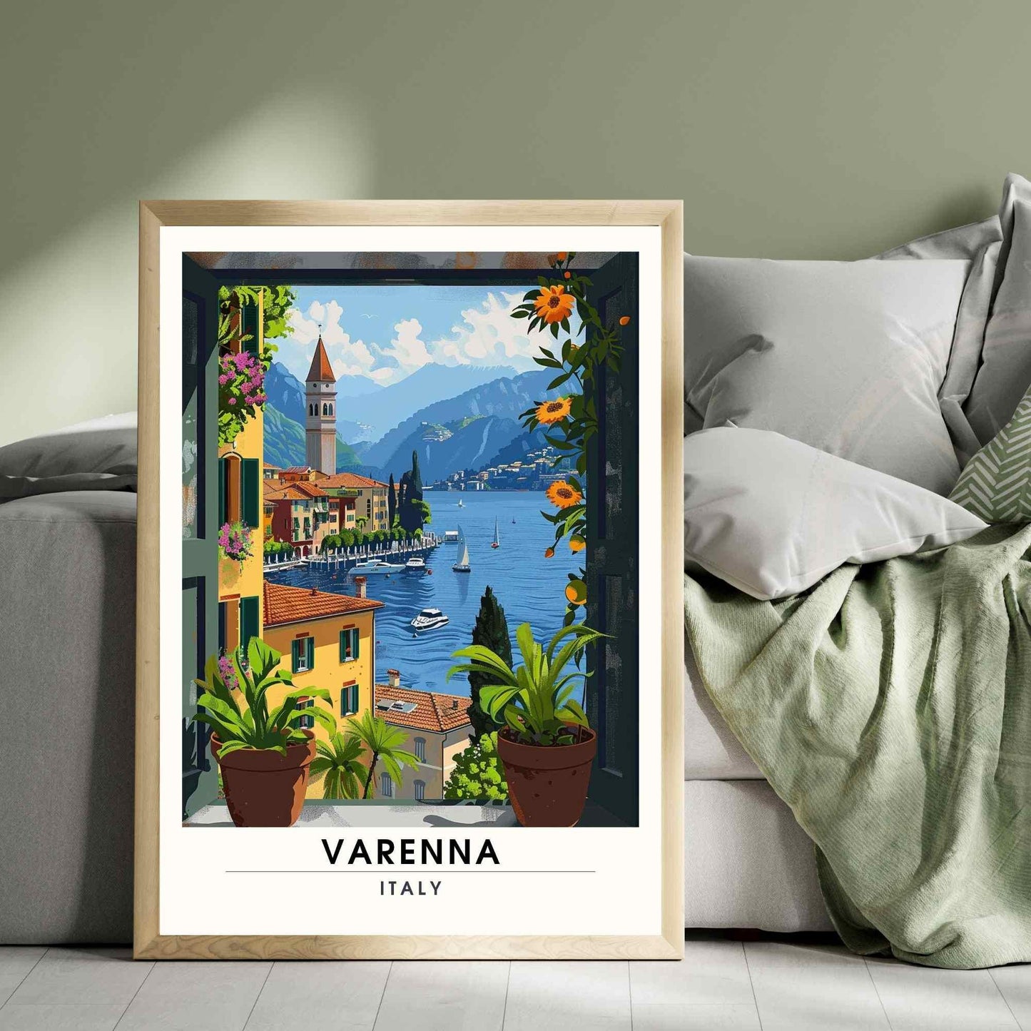 Affiche Varenna | Impression de voyage Varenna, Italie | Affiche Lac de Côme