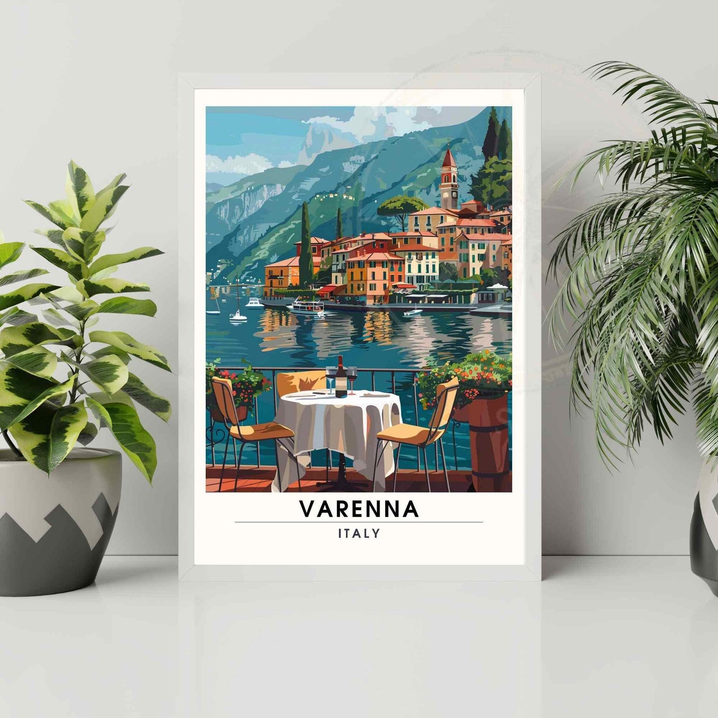 Affiche Varenna | Impression de voyage Varenna, Italie | Affiche de voyage Lac de Côme