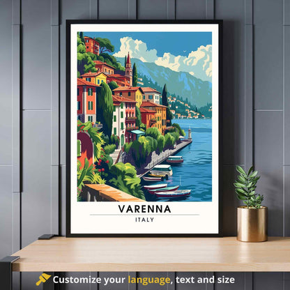 Affiche Varenna | Impression de voyage Varenna, Italie | Affiche de voyage Lac de Côme