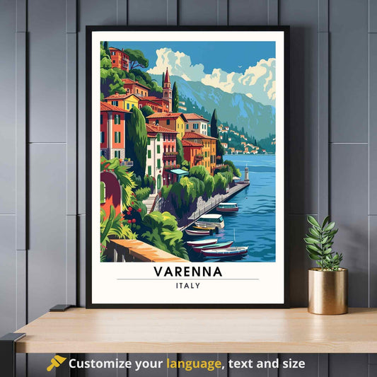 Affiche Varenna | Impression de voyage Varenna, Italie | Affiche de voyage Lac de Côme