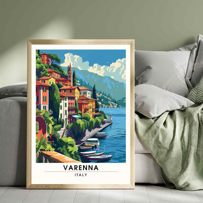 Affiche Varenna | Impression de voyage Varenna, Italie | Affiche de voyage Lac de Côme