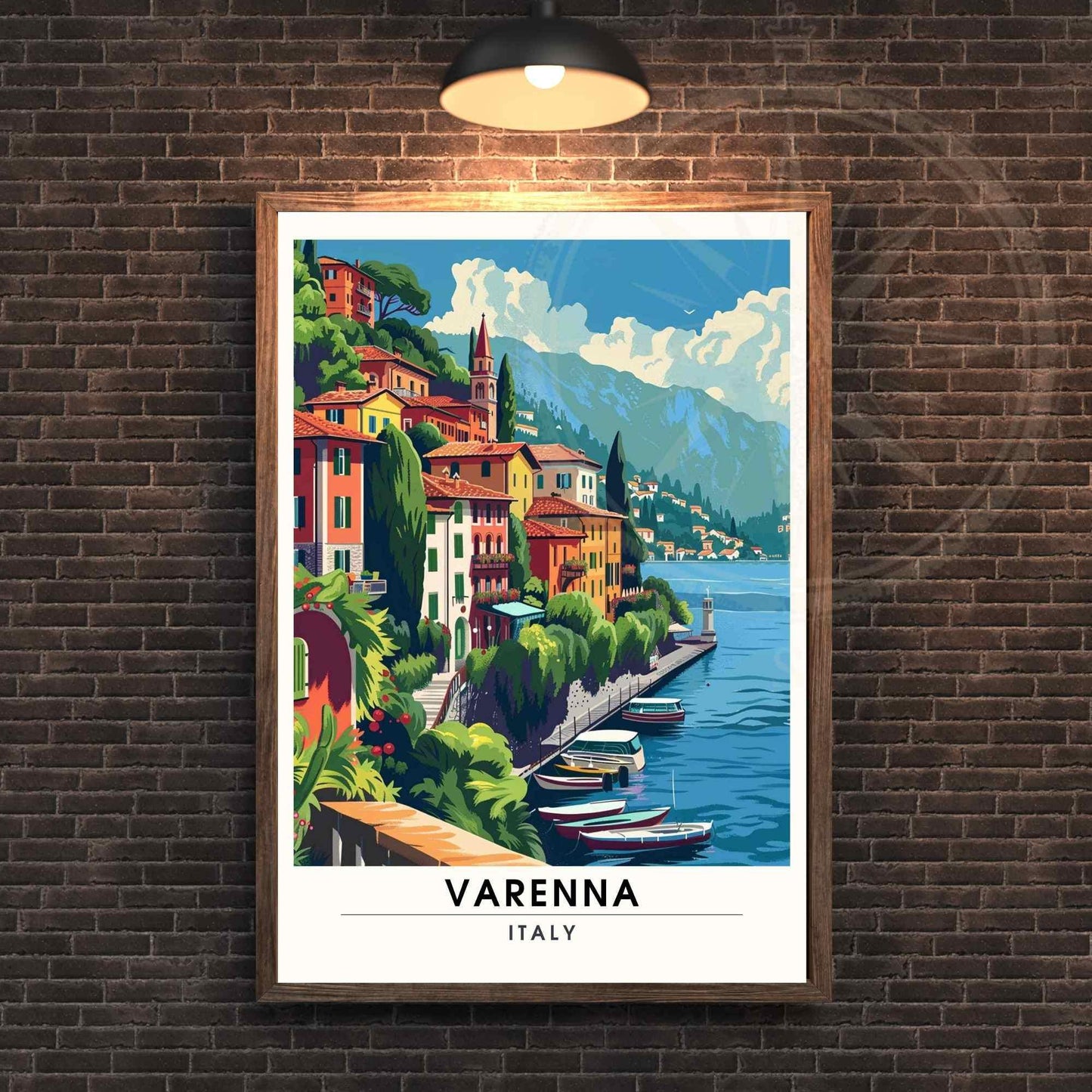 Affiche Varenna | Impression de voyage Varenna, Italie | Affiche de voyage Lac de Côme