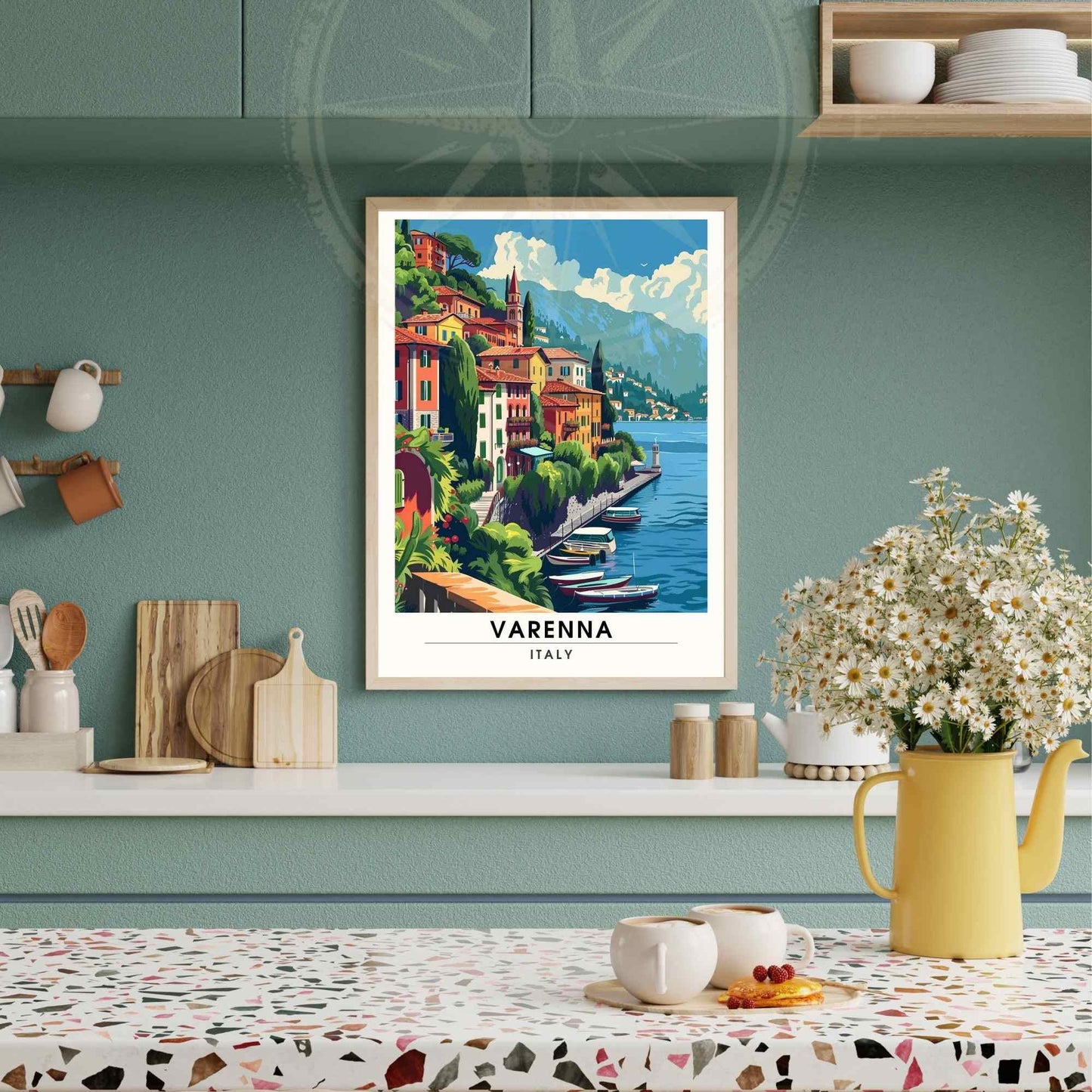 Affiche Varenna | Impression de voyage Varenna, Italie | Affiche de voyage Lac de Côme