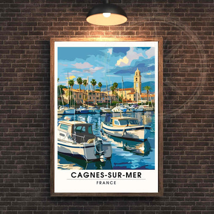 Affiche Cagnes-sur-Mer, France - Impression Cagnes-sur-Mer - Côte d'Azur