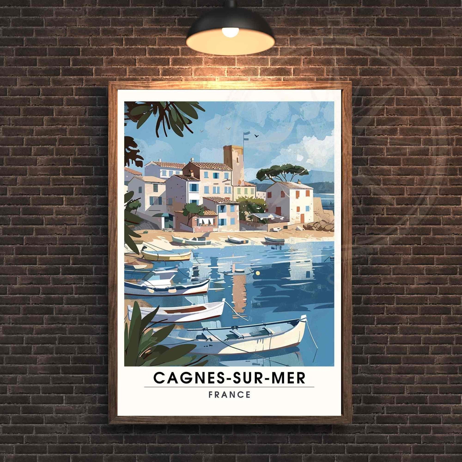 Affiche Cagnes-sur-Mer, France - Impression Cagnes-sur-Mer - Affiche Côte d'Azur