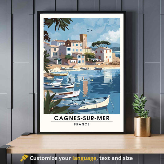 Affiche Cagnes-sur-Mer, France - Impression Cagnes-sur-Mer - Affiche Côte d'Azur