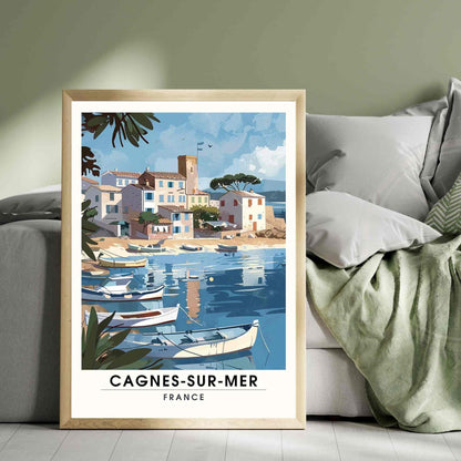 Affiche Cagnes-sur-Mer, France - Impression Cagnes-sur-Mer - Affiche Côte d'Azur